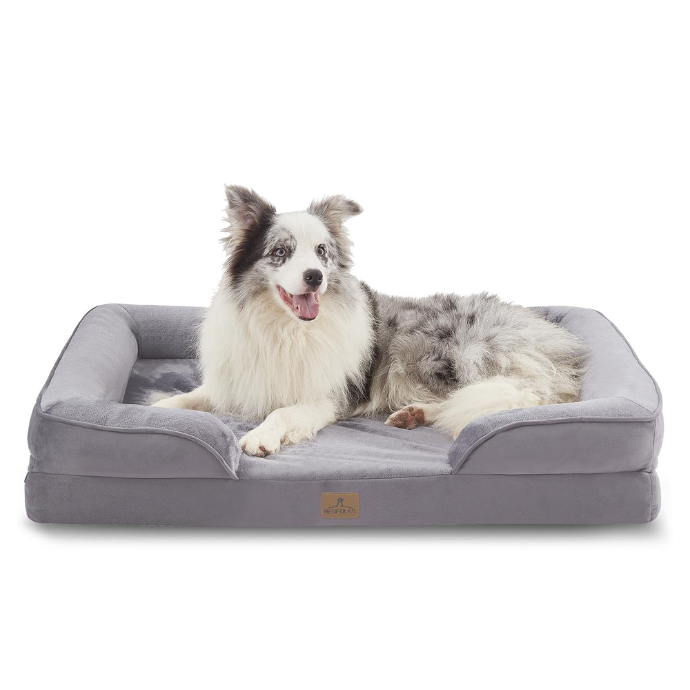 Bedfolks cama para perros ortopédica con espumas tipo panales, descanso estable para perros grandes.