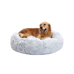 Bedfolks Cama con forma de rosquilla calmante 36 pulgadas para perros grandes, con confort.
