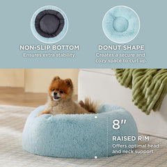 Bedsure Cama Donut con funda lavable: limpieza fácil para hogares activos.
