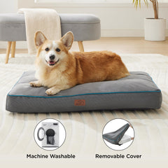 Bedsure cama para perros gris, funda desmontable para lavado fácil.
