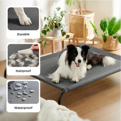 Bedsure cama para perro patas antideslizantes gris, base segura en suelos mojados.