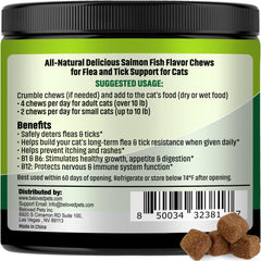 Beloved Pets tabletas sabor salmón para perros: opción sabrosa para prevención de pulgas.