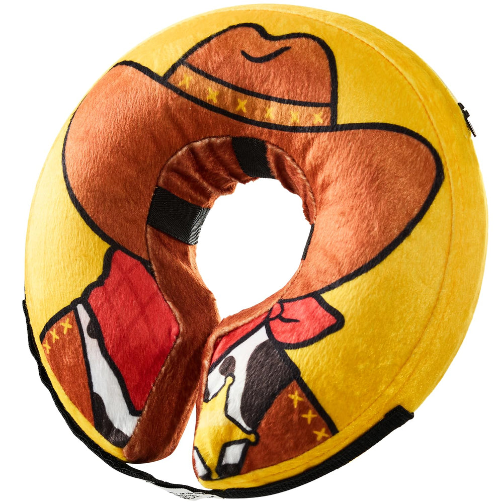 BENCMATE collar inflable en forma de dona para perro cowboy medio, cómodo y protector para recuperación