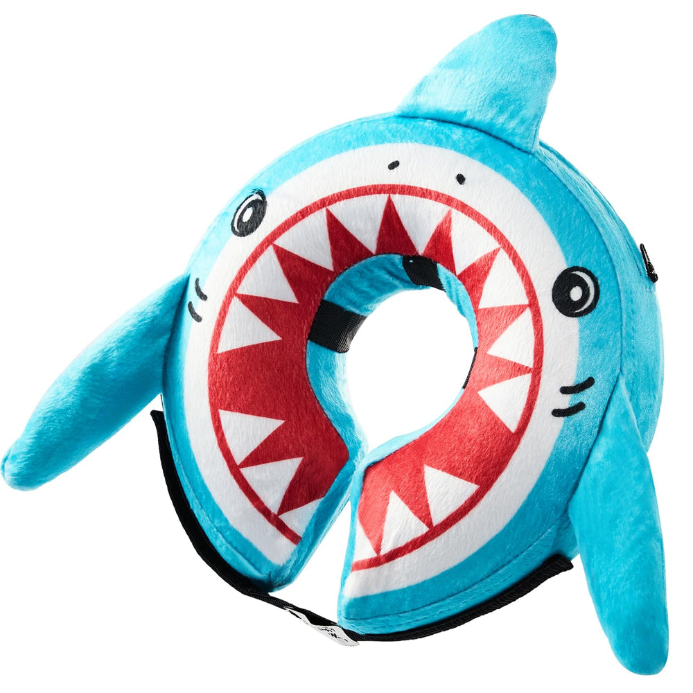 BENCMATE cono inflable para perros tiburón grande, comodidad durante la comida y el descanso.