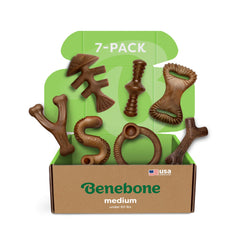 Benebone 7-paquetes mediano: durabilidad para mordidas prolongadas y juego seguro.