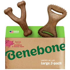 Benebone con dos formas Wishbone y Fishbone para juego prolongado y masticación.