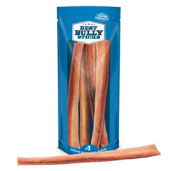 Best Bully Sticks jumbo hueso para perros grandes promueve masticación prolongada.