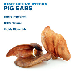 Best Bully Sticks orejas de puerco: apoyo dental al masticar
