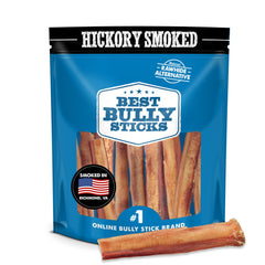 Best Bully Sticks palitos gruesos de 6 pulgadas con ahumado de nogal americano para masticar