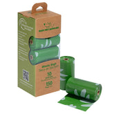Bolsas Best Pet Supplies para desechos de perro, 150 uds, verdes, ideal para paseos y recogida rápida.