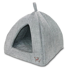 Best Pet Supplies cama gato casa domo gris lino, refugio cómodo para interiores.