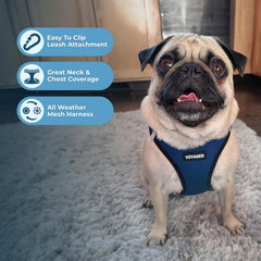Best Pet Supplies Voyager Step-in Air Harness – bandes réfléchissantes doubles pour meilleure visibilité nocturne.