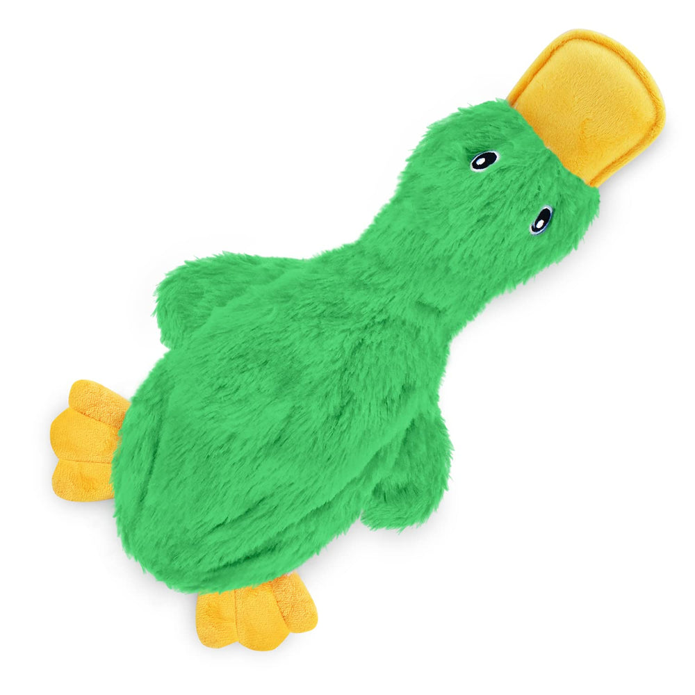 Best Pet Supplies pato que hace ruido verde, frente, ideal para juego interactivo en interiores