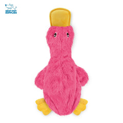 Best Pet Supplies pato crujiente interactivo rosa frente, ideal para perros activos