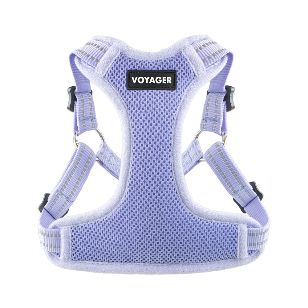 Best Pet Supplies Voyager: arnés ajustable para perros en lavanda, ajuste cómodo y seguro para paseos.