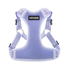 Best Pet Supplies Voyager: arnés ajustable para perros en lavanda, ajuste cómodo y seguro para paseos.