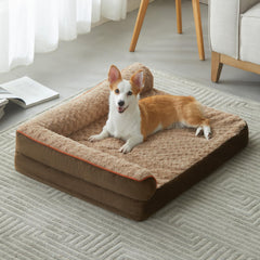 Cama ortopédica para perros grandes de BFPETHOME con diseño forma-L y soporte de articulaciones.