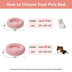 Cama para mascotas pequeñas BFPETHOME, rosa, lavable a máquina para limpieza rápida.