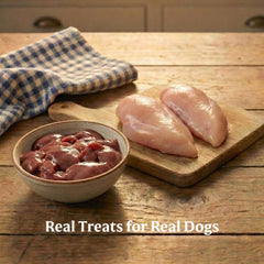 Hígado de pollo real en Bil-Jac, ingrediente de calidad para recompensas sabrosas.
