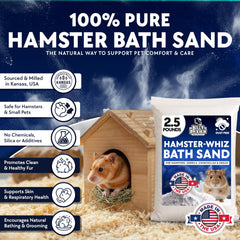 Billy Buckskin hámster sin polvo, arena natural para higiene diaria