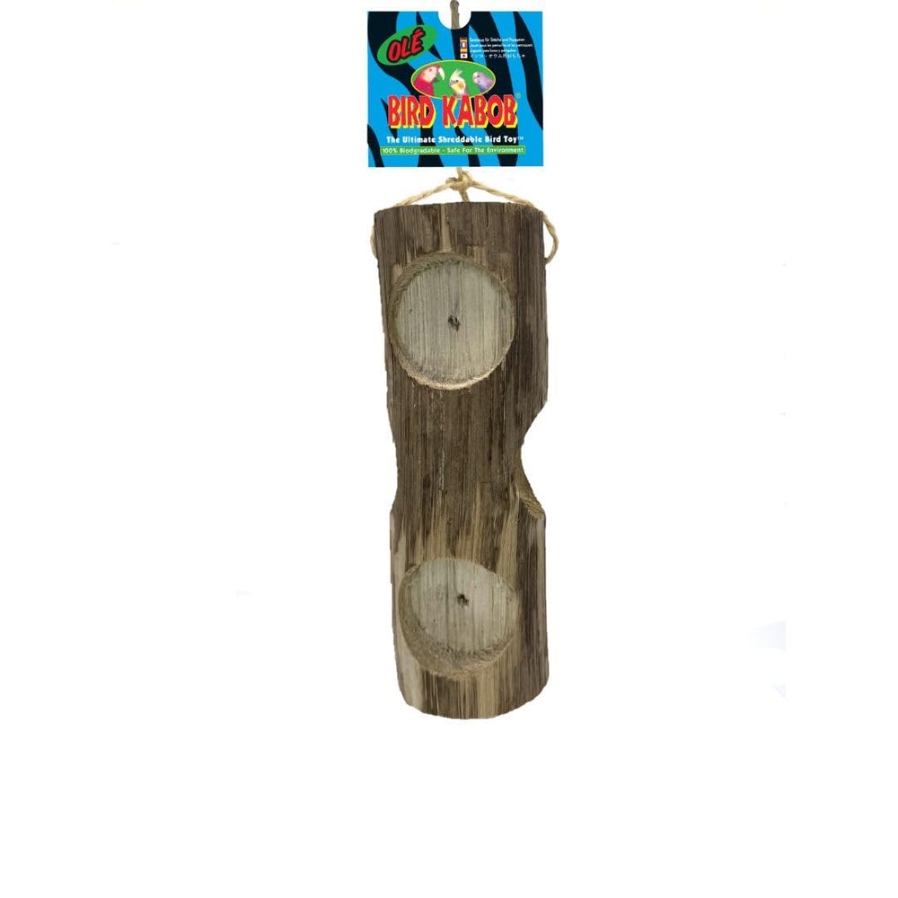 Bird Kabob, juguete deshilachable para aves que estimula la masticación y la exploración.