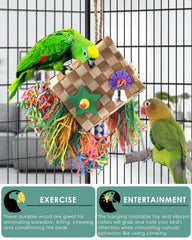 Juguete Bissap para conure y lovebird, tamaño medio.