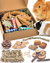 Juguete mordedor Bissap con caja de mordiscos natural para roedores, promueve la masticación.