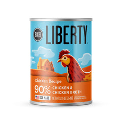 BIXBI Liberty Pollo sin granos, lata de 12,5 oz, trozos jugosos listos para comer