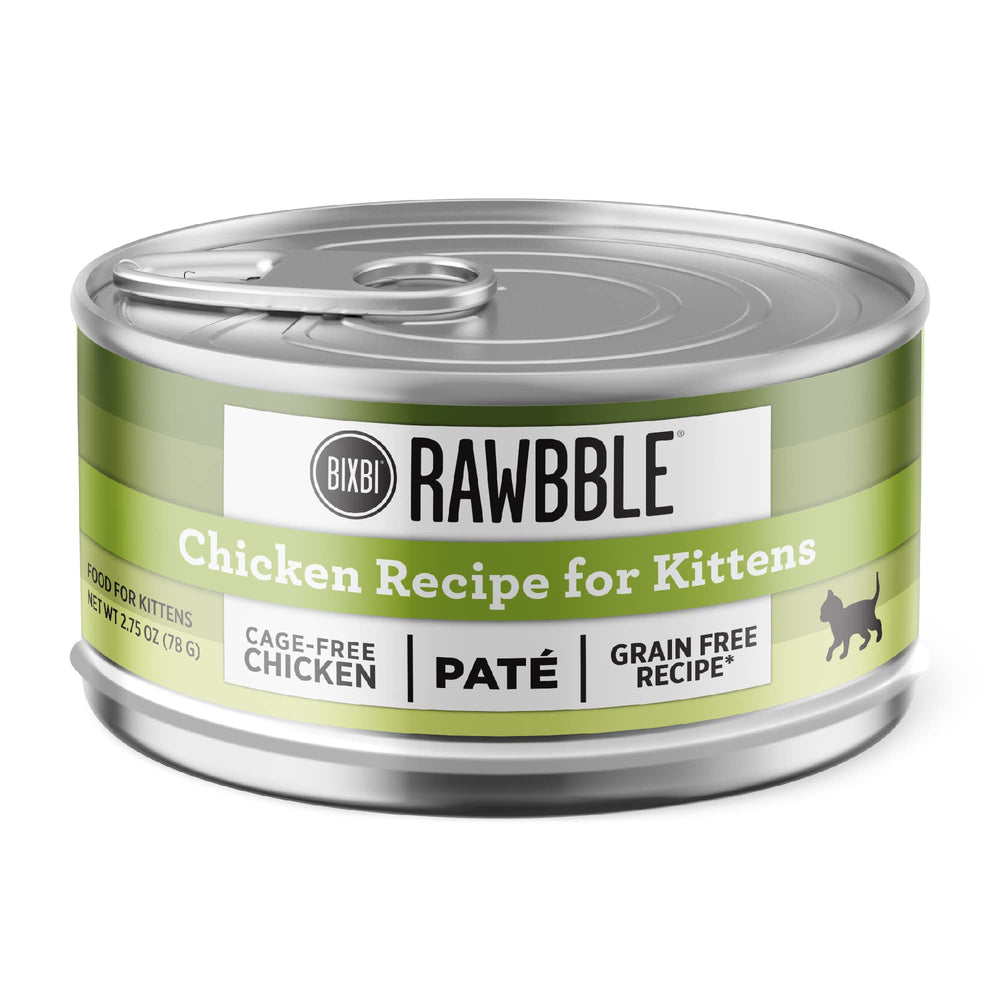 BIXBI Rawbble pate de pollo para gatitos, lata 01, opción sabrosa y húmeda