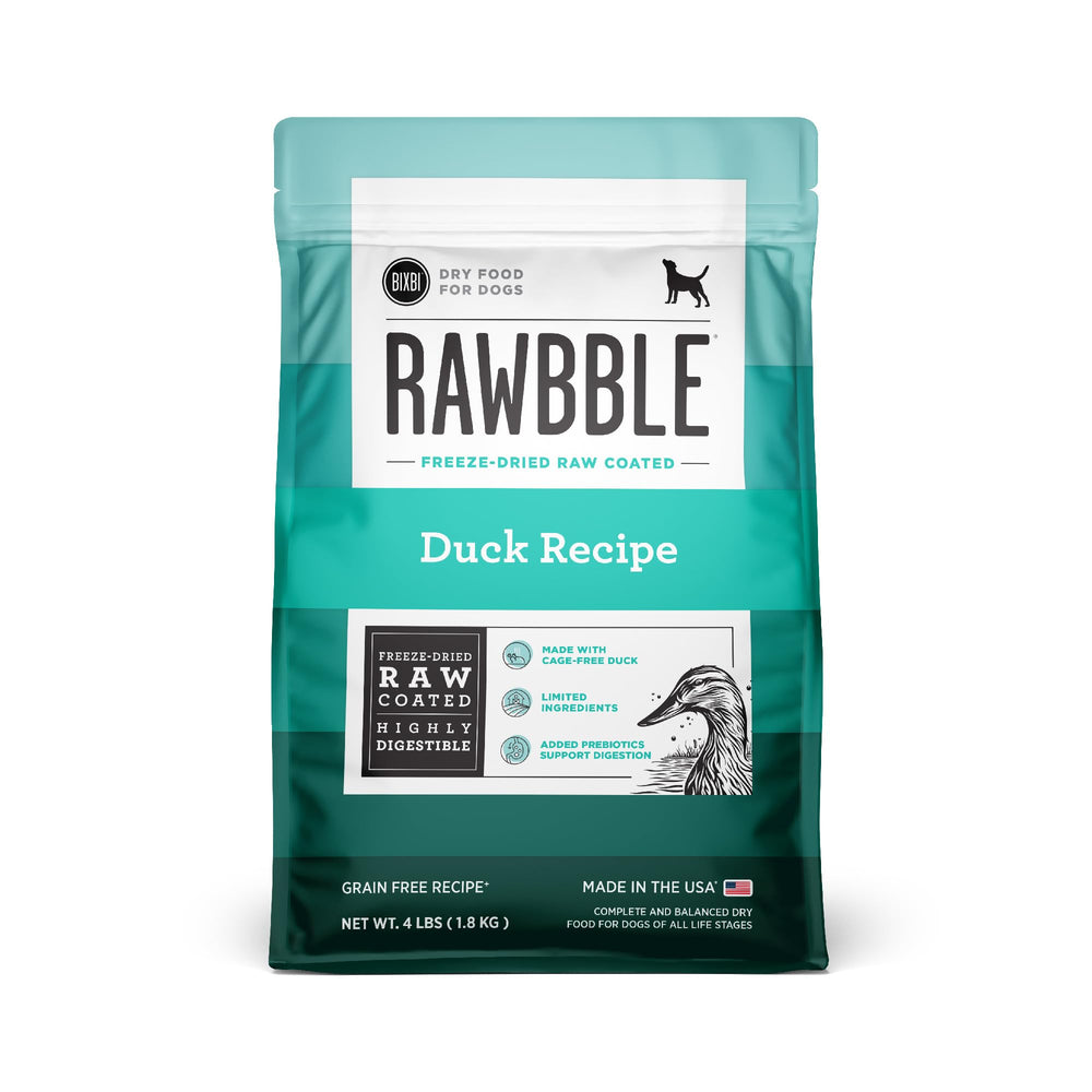 BIXBI Rawbble pato-fresco: proteína de pato fresca para perros activos.