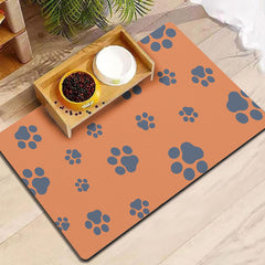 Blkjsgly alfombra para comida de perro 18x30, absorbente y naranja
