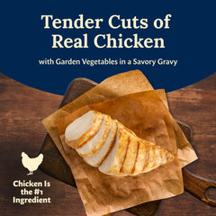 Blue Buffalo Delectables receta sin granos con pollo en salsa, opción sin granos.