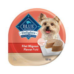Blue Buffalo Delights filete mignon paté con jugo sabroso para perros pequeños.