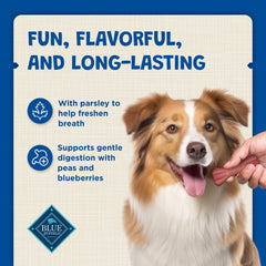Blue Buffalo Dental Bones Mini: tamaño mini, perfecto para perros de 5 a 15 libras.