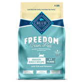 Blue Buffalo Freedom frente al empaque, croquetas para gatos de interior