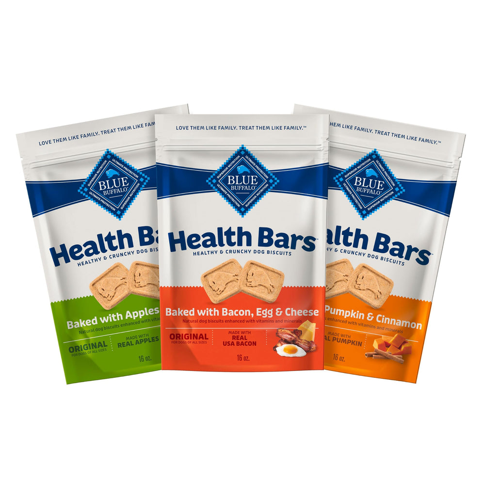 Blue Buffalo Health Bars variedad de empaque, premio diario para perros.