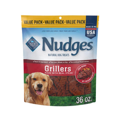 Blue Buffalo Nudges Grillers ternera real, primer ingrediente para un sabor irresistible.