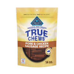 Blue Buffalo True Chews cerdo-salchicha, trozos tiernos para premiar al perro