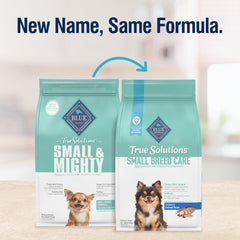 Blue Buffalo True Solutions con pollo real como primer ingrediente para sabor.