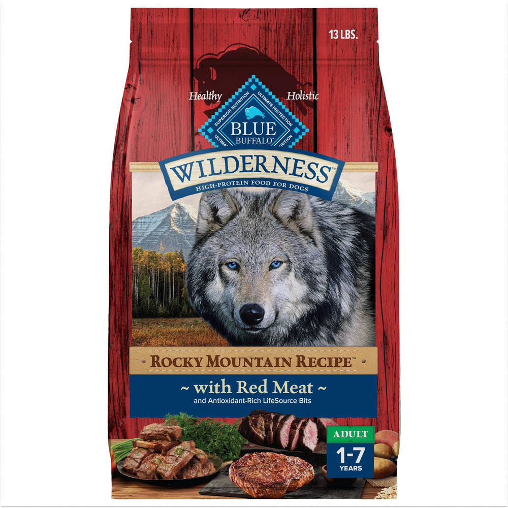 Blue Buffalo Wilderness carne real primer ingrediente, ayuda a músculos fuertes en perros