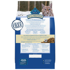 Blue Buffalo Wilderness muestra ingredientes naturales sin maíz, trigo ni soya.