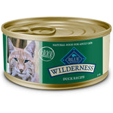 Blue Buffalo Wilderness, lata pato pate, ideal para gatos adultos activos.