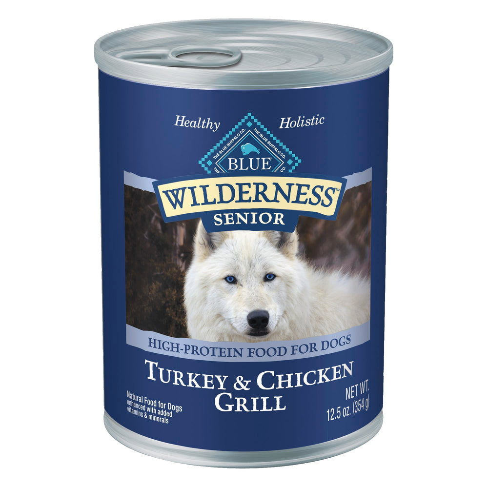 Blue Buffalo Wilderness lata senior pavo-pollo: proteína real para perros mayores