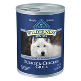 Blue Buffalo Wilderness lata senior pavo-pollo: proteína real para perros mayores