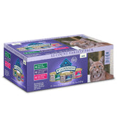 Blue Buffalo Wilderness paté pollo en lata, textura suave para gatos activos.