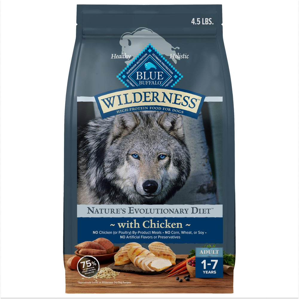 Blue Buffalo Wilderness con pollo real como ingrediente principal para sabor auténtico