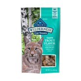 Blue Buffalo Wilderness Premios de trucha, empaque frontal, recompensa deliciosa para gatos