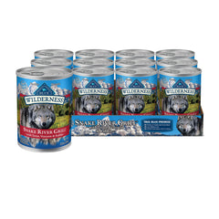 Blue Buffalo Wilderness trucha principal en lata 12.5oz, ideal para perros activos