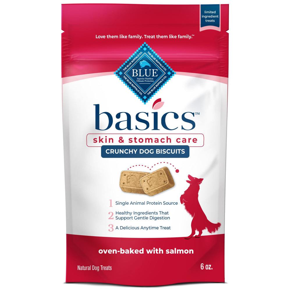 Blue Buffalo Basics galletas salmón y patata, recompensa sabrosa para perros.