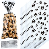 Bolsas Blulu con patitas de perro para golosinas, ideales para fiestas de mascotas.